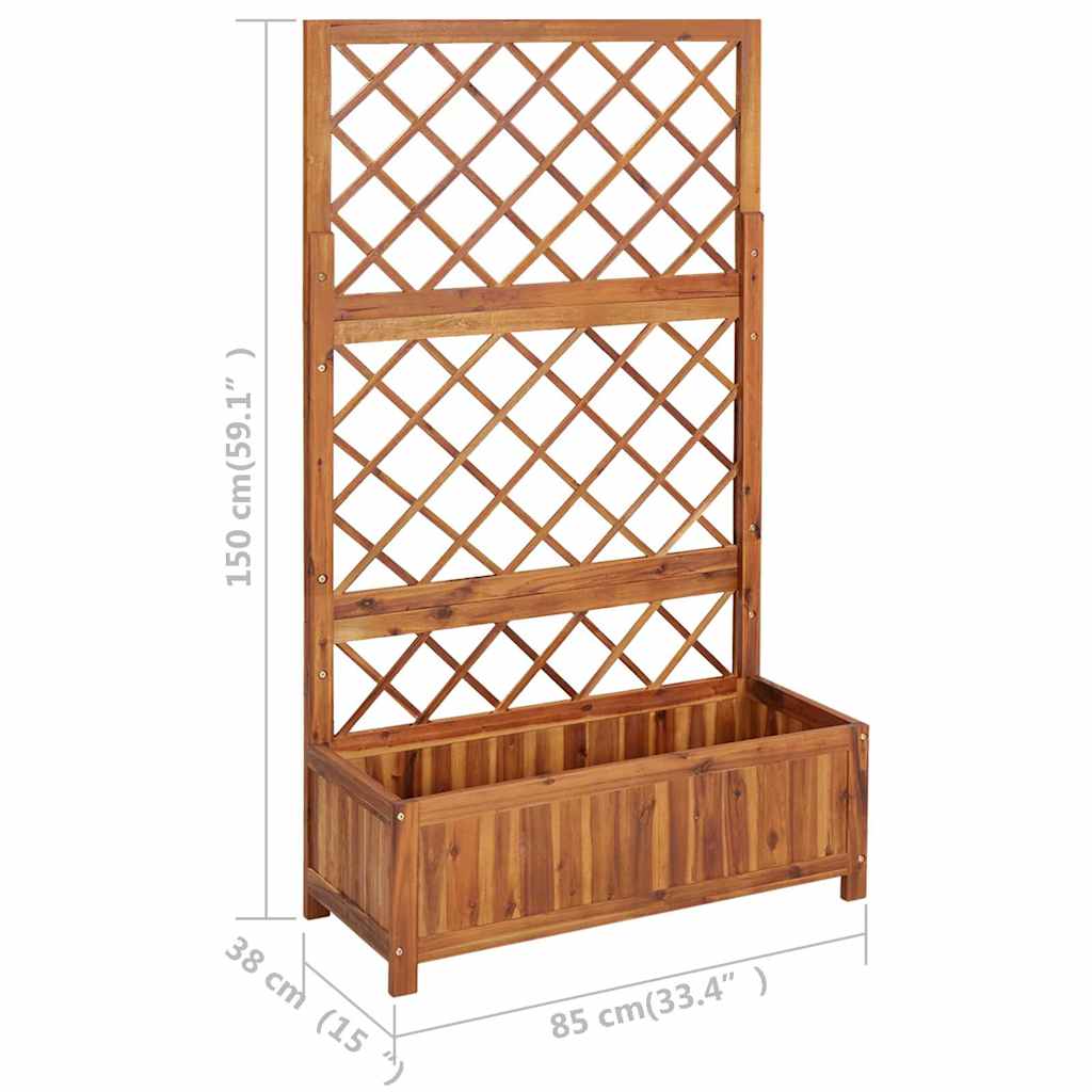 Lit Surélevé Avec Treillis 85X38X150 Cm Bois Massif D'acacia