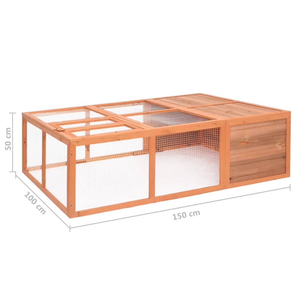 Cage Pour Animaux De Jardin 150X100X50 Cm Bois De Sapin Massif