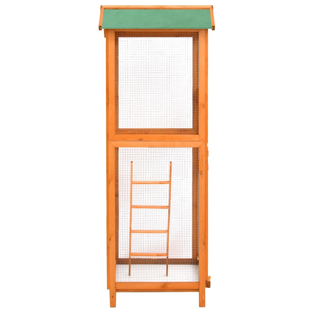 Cage À Oiseaux 68X62X166 Cm Bois De Sapin Massif