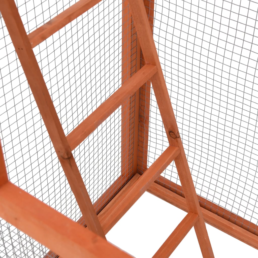 Cage À Oiseaux 68X62X166 Cm Bois De Sapin Massif