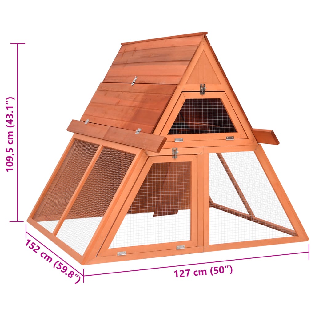 Clapier 152X127X109,5 Cm Bois De Sapin Massif