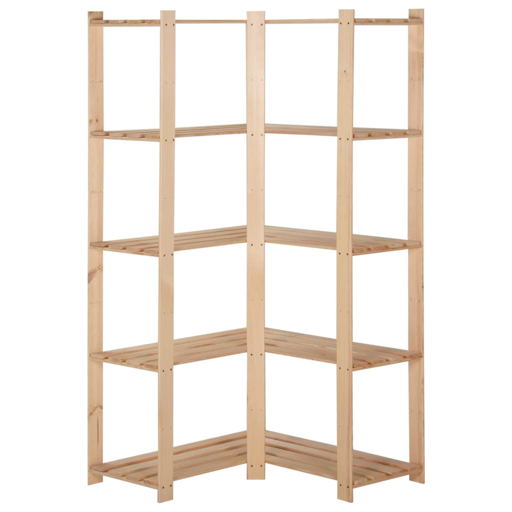 Étagère D'angle De Rangement 5 Niveaux 82,5X82,5X170 Cm Pin