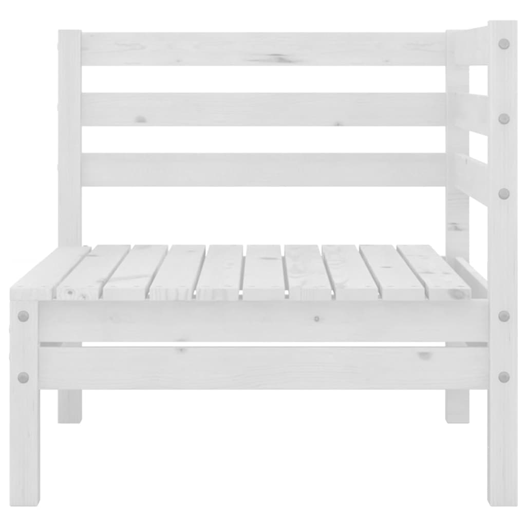 Canapé D'angle De Jardin Blanc Bois De Pin Massif