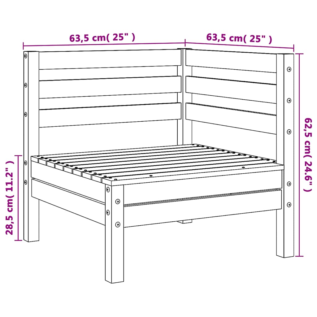 Canapés D'angle De Jardin 2 Pcs Bois De Pin Massif