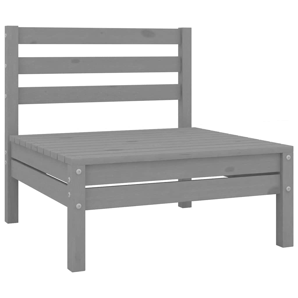 Canapés Centraux De Jardin 2 Pcs Gris Bois De Pin Massif