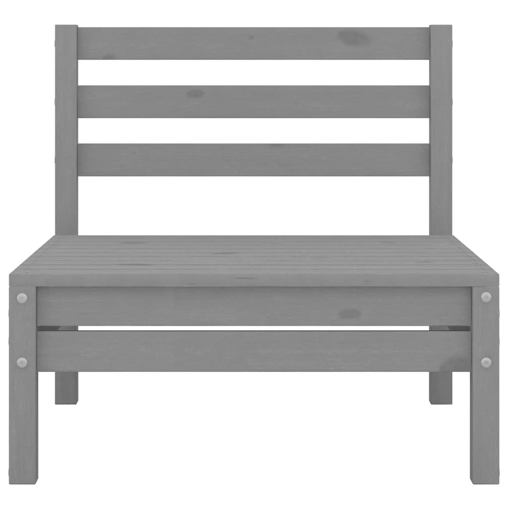 Canapés Centraux De Jardin 2 Pcs Gris Bois De Pin Massif