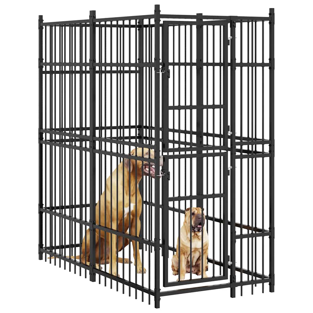 Chenil D'extérieur Pour Chiens Acier 1,84 M²