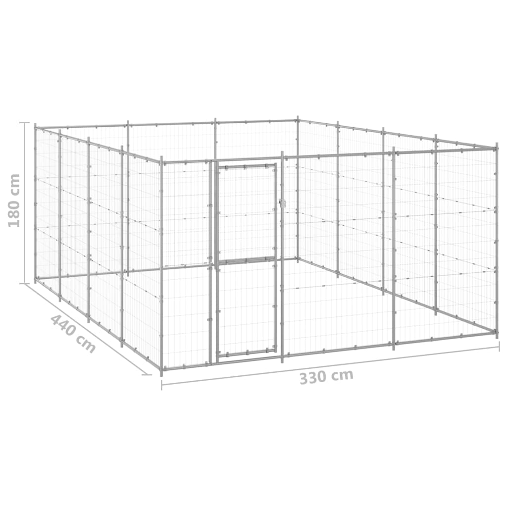 Chenil Extérieur Acier Galvanisé 14,52 M²
