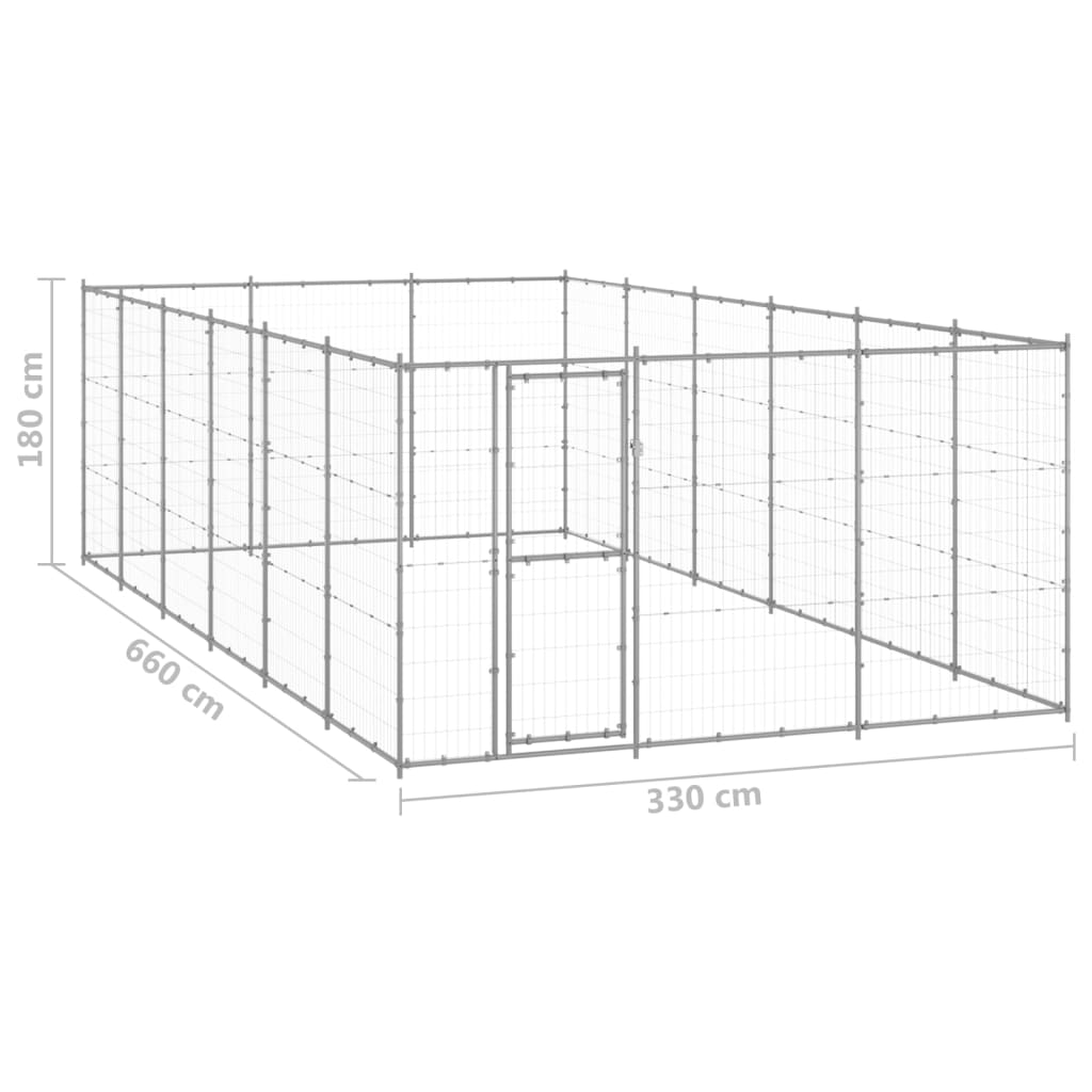 Chenil Extérieur Acier Galvanisé 21,78 M²