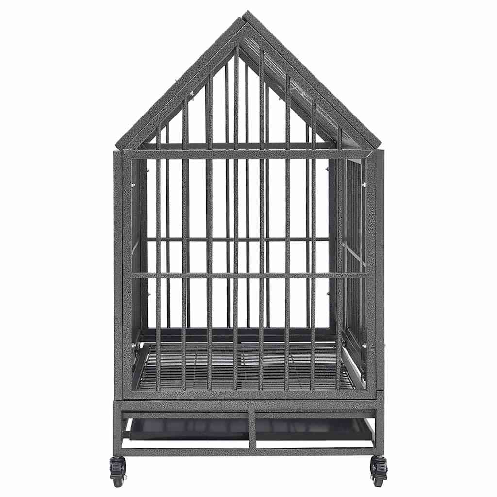 Cage Pour Chien Avec Roues Et Toit Acier