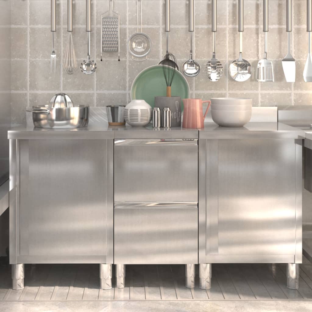 Armoire De Cuisine Commerciale Avec 2 Tiroirs 50 X 60 X 96 Cm