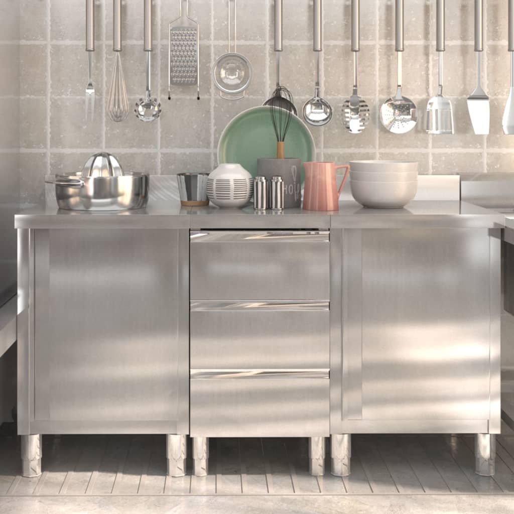 Armoire De Cuisine Commerciale Avec 2 Tiroirs 50 X 60 X 96 Cm
