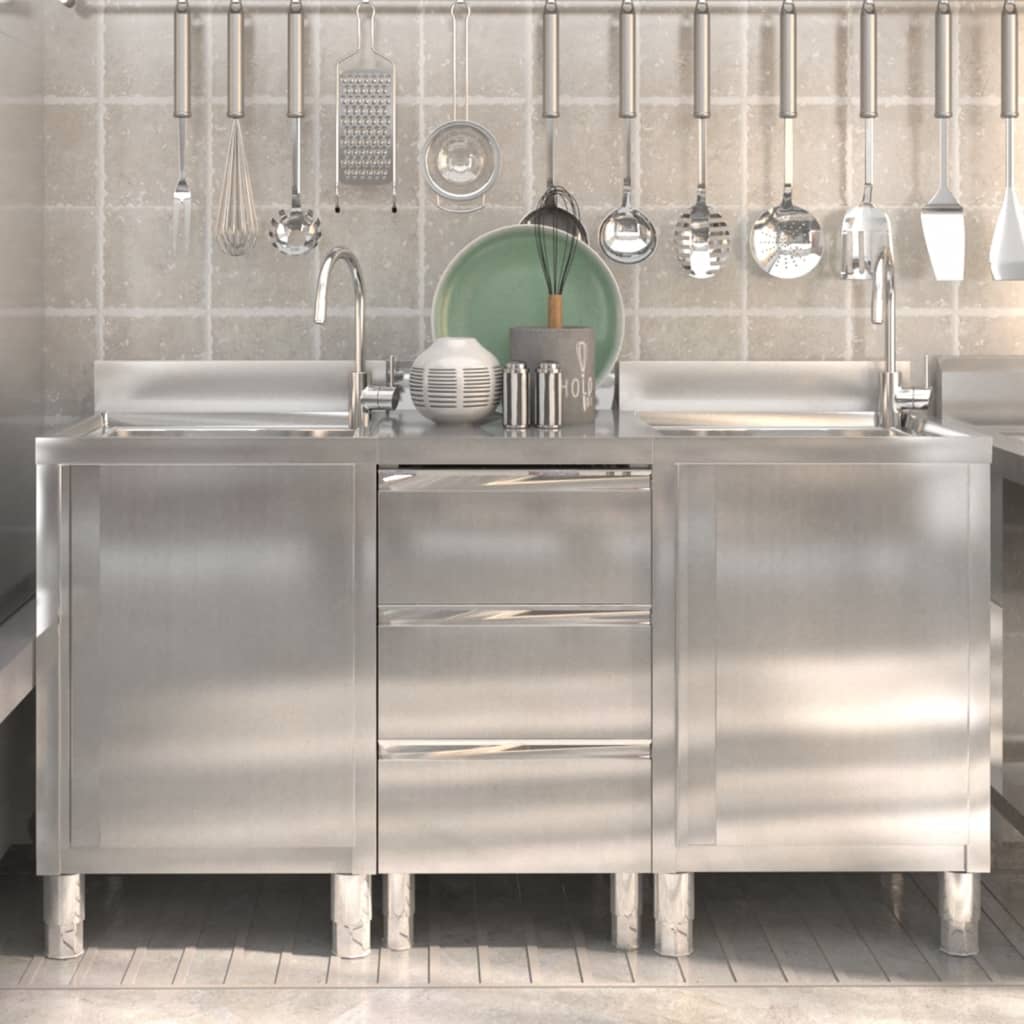 Armoire De Cuisine Commerciale Avec 2 Tiroirs 50 X 60 X 96 Cm