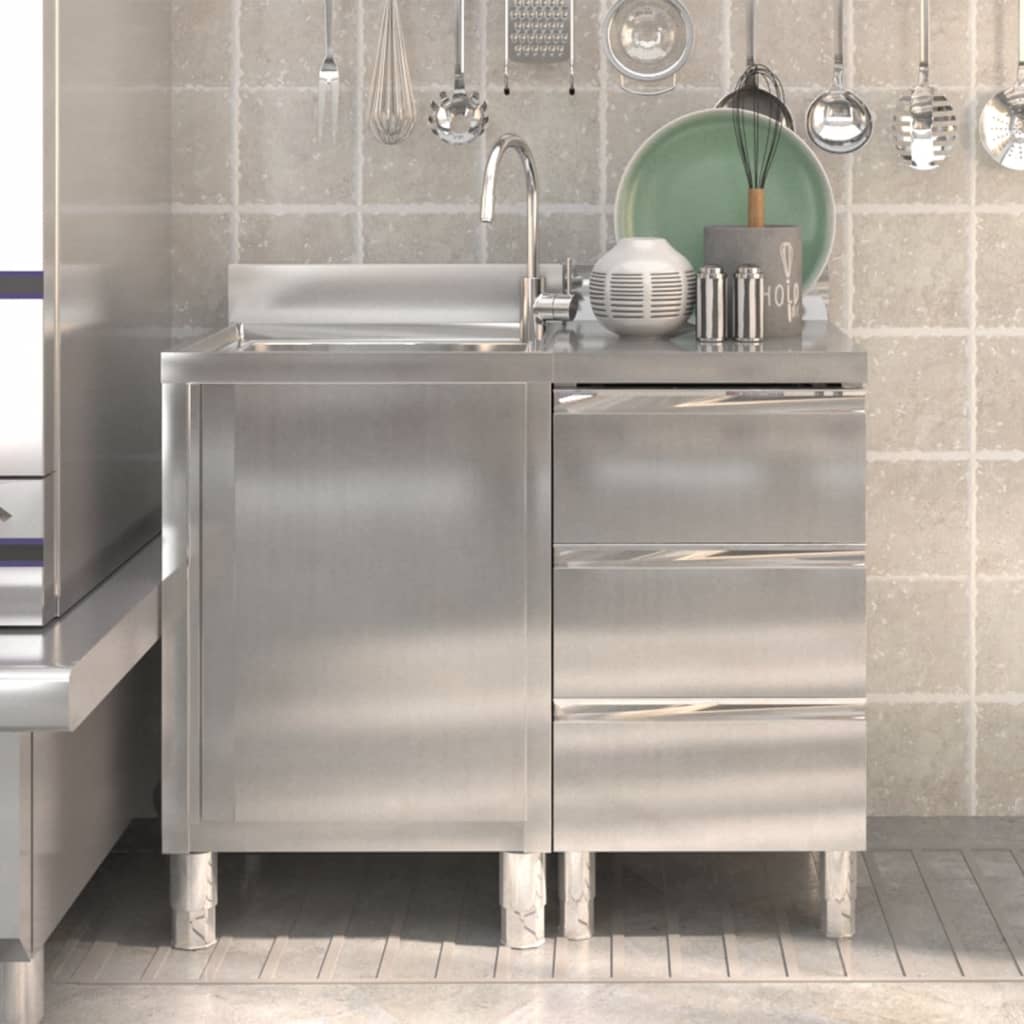 Armoire De Cuisine Commerciale Avec 2 Tiroirs 50 X 60 X 96 Cm
