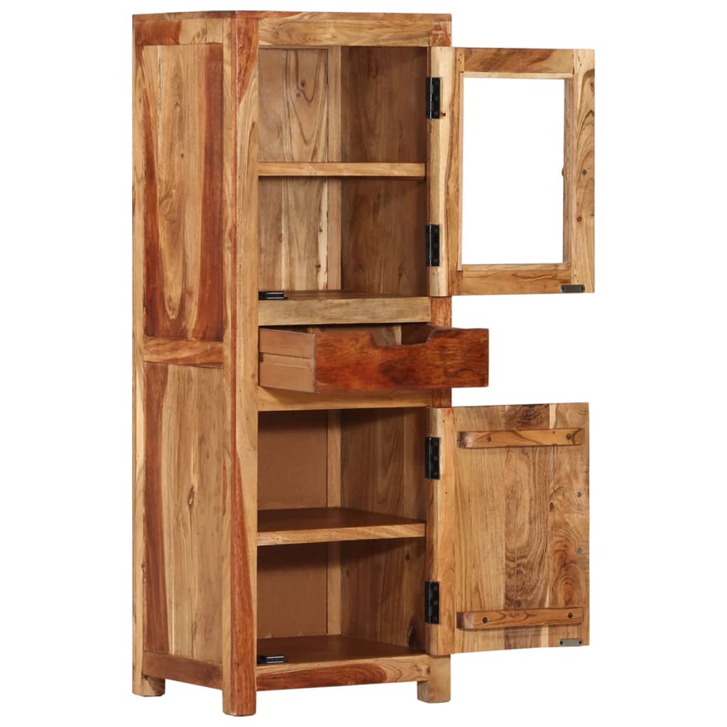 Buffet Haut 40X34X110 Cm Bois Massif D'acacia