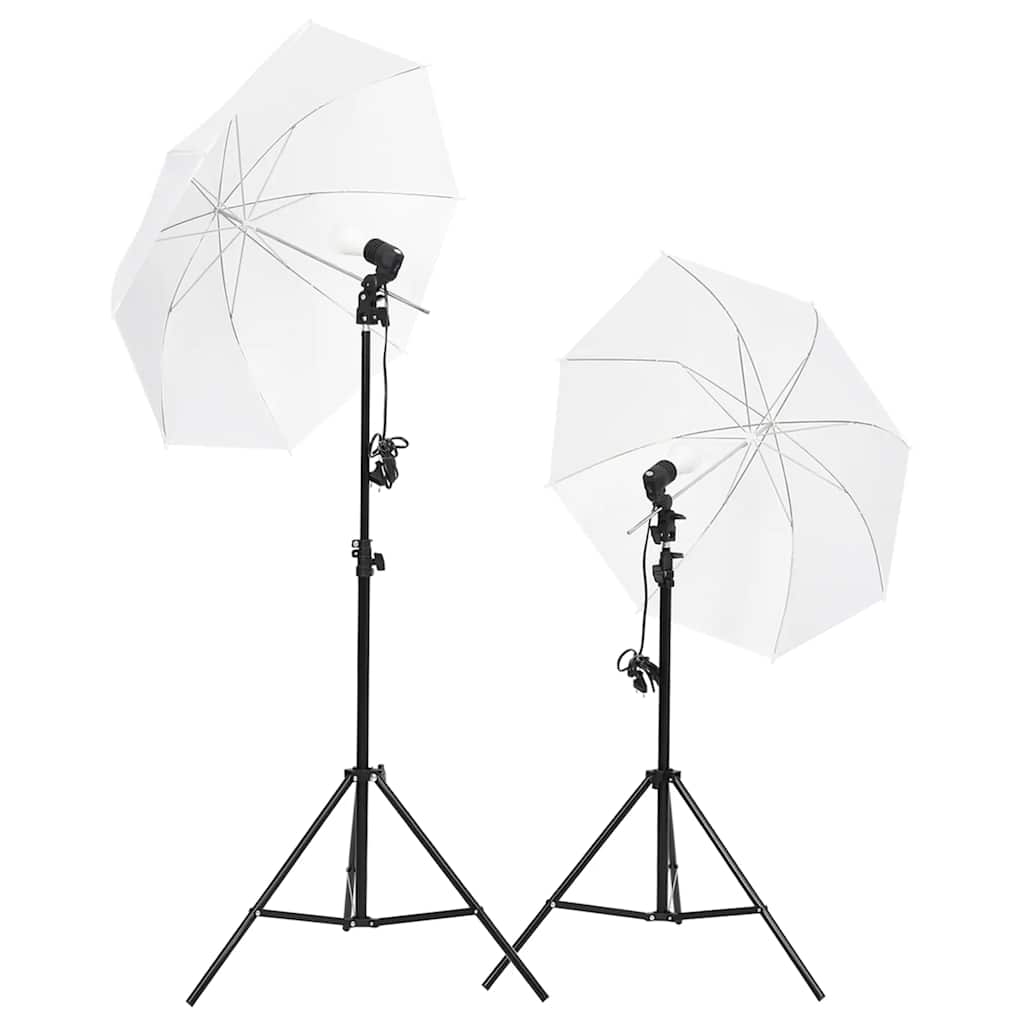 Kit De Studio Photo Avec Lampes Pieds Et Parapluies