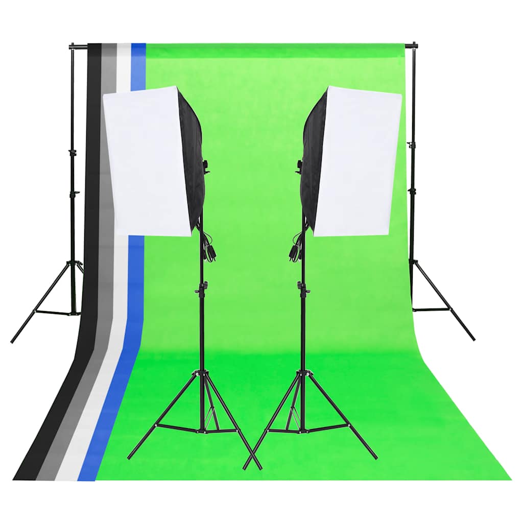 Kit De Studio 5 Toiles De Fond Colorées Et 2 Boîtes À Lumière