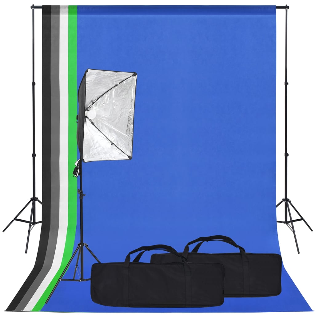 Kit De Studio Photo Avec Boîte À Lumière Et Toile De Fond