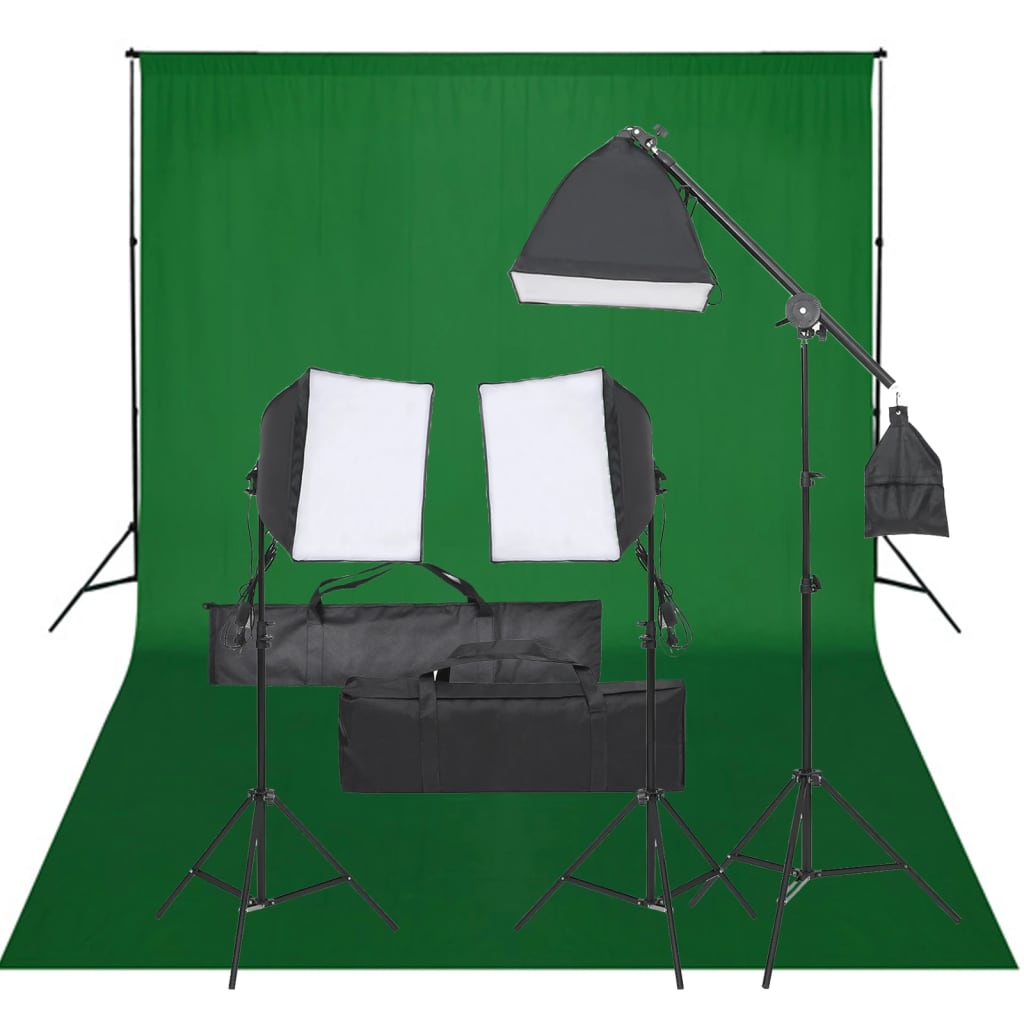 Kit De Studio Photo Avec Éclairage Et Toile De Fond