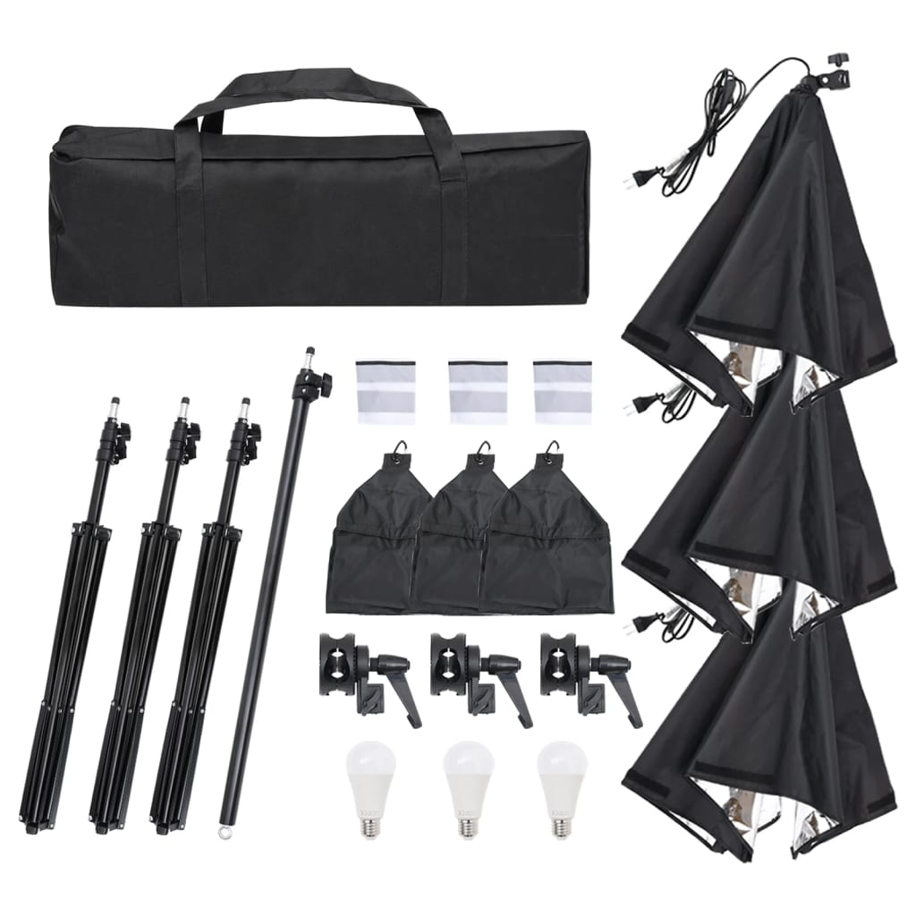 Kit De Studio Photo Avec Éclairage Toile De Fond Et Réflecteur