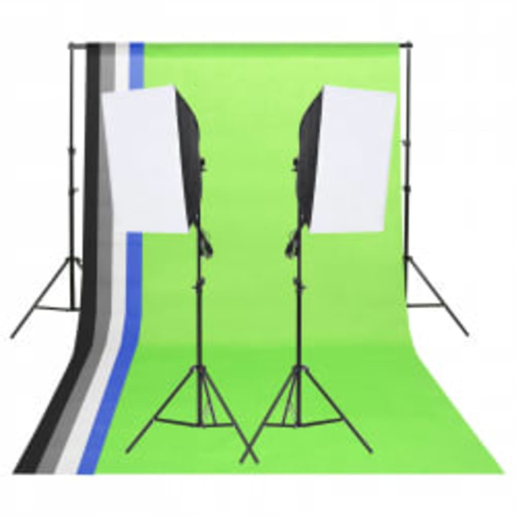 Kit De Studio Photo Avec Éclairage Toile De Fond Et Réflecteur