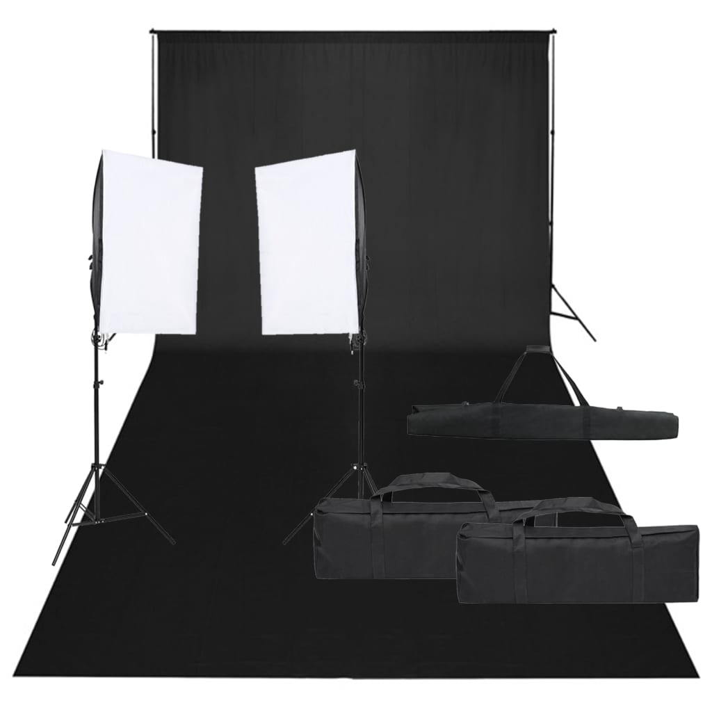 Kit De Studio Photo Avec Éclairage Et Toile De Fond