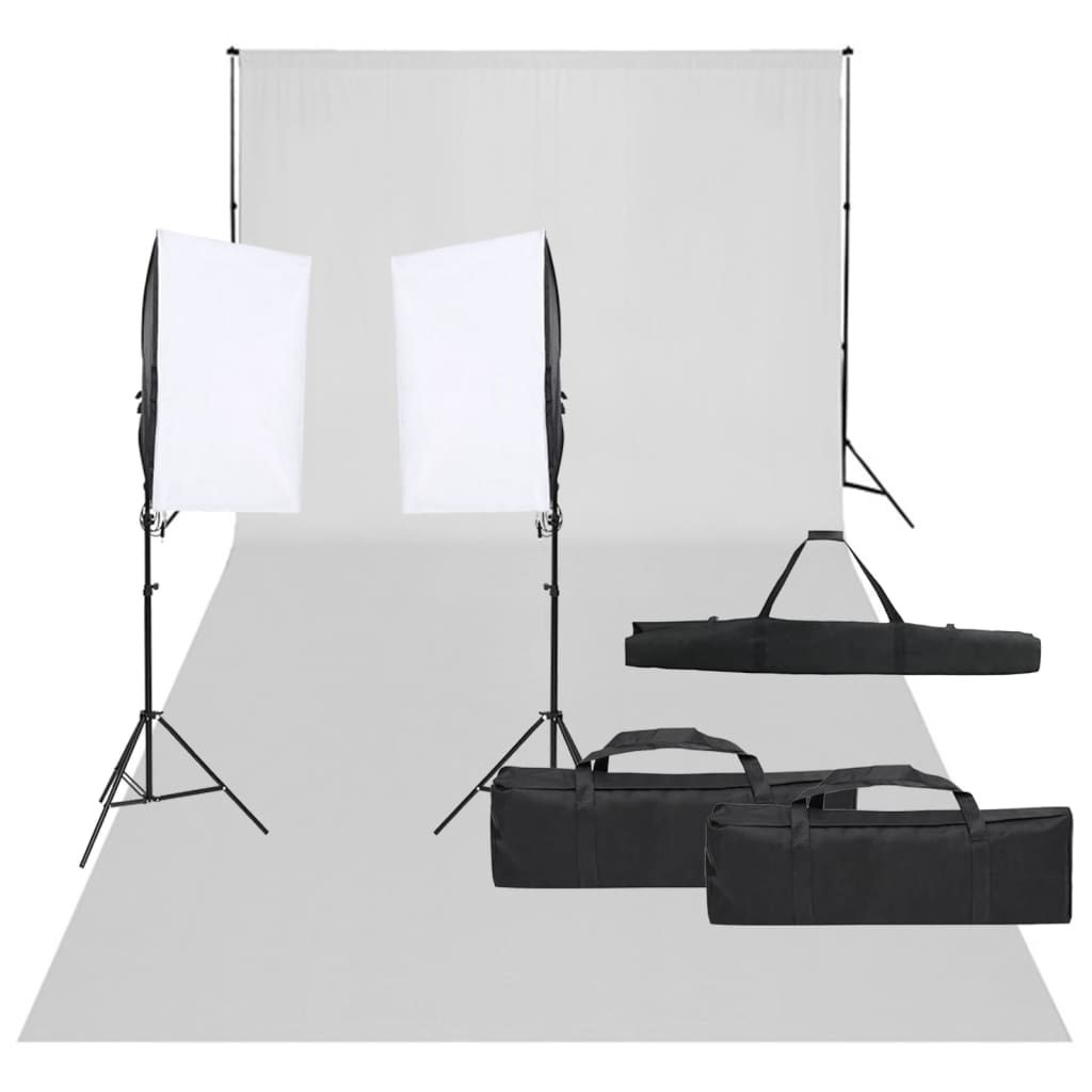 Kit De Studio Photo Avec Éclairage Et Toile De Fond