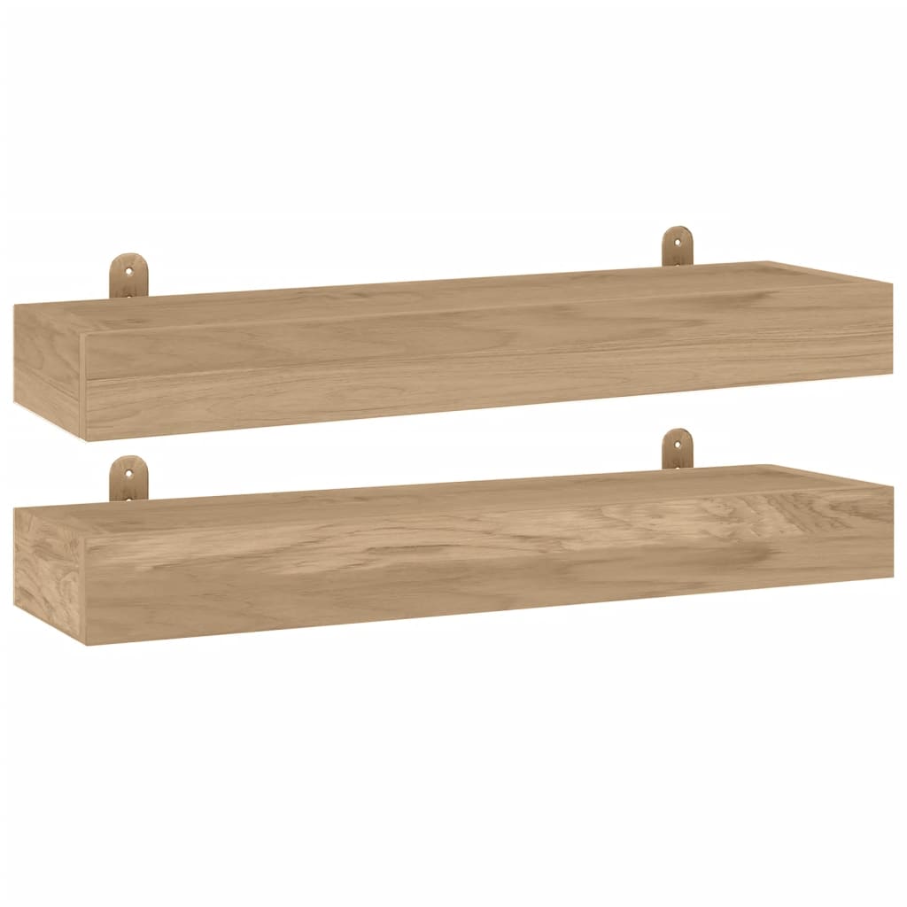 Étagères Murales 2 Pcs Bois De Teck Massif