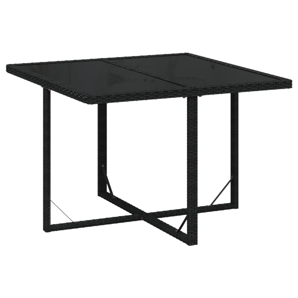 Ensemble À Dîner De Jardin Avec Coussins 5 Pcs Poly Rotin Noir Noir Et Blanc Crème