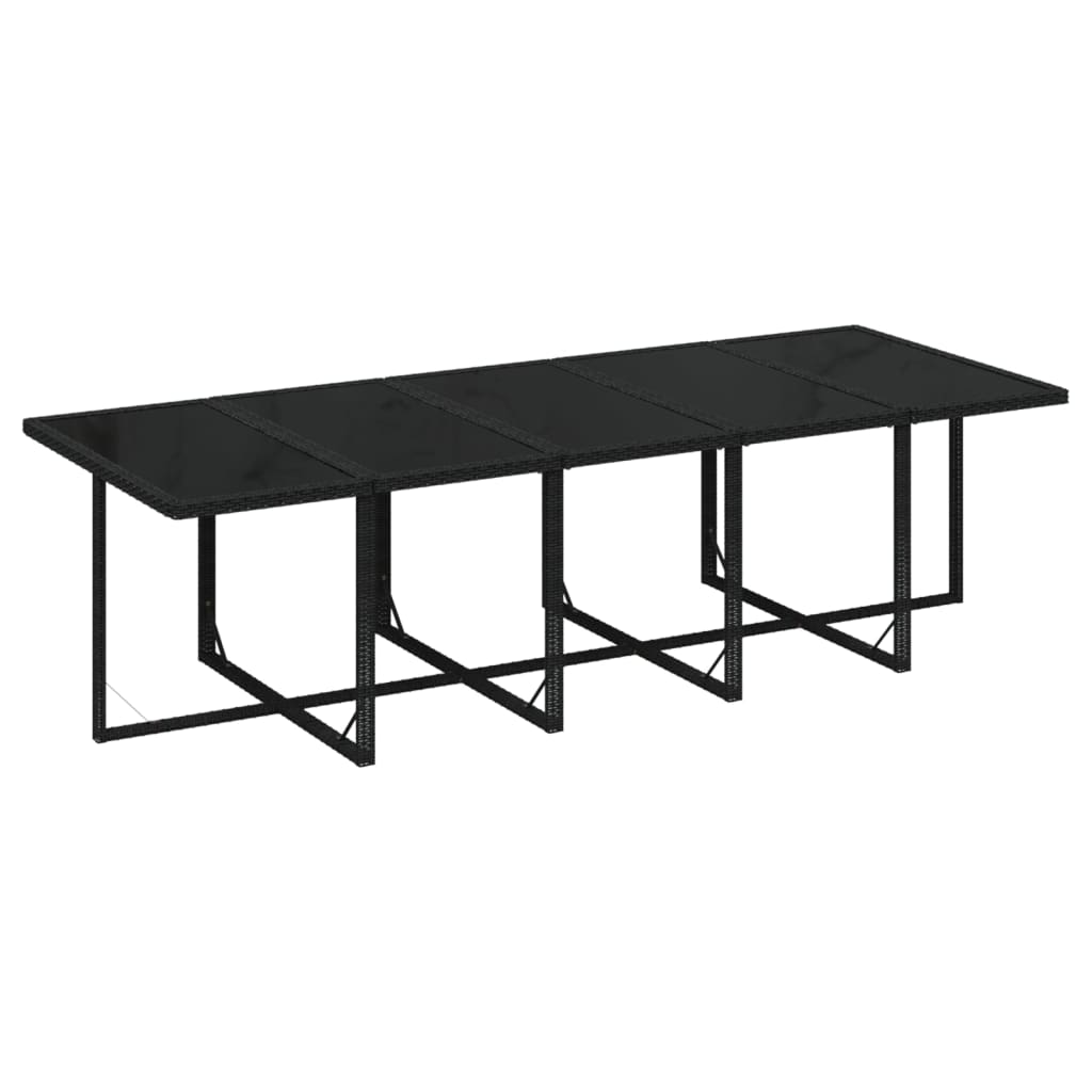 Ensemble À Manger De Jardin Coussins 11 Pcs Résine Tressée Noir Noir Et Blanc
