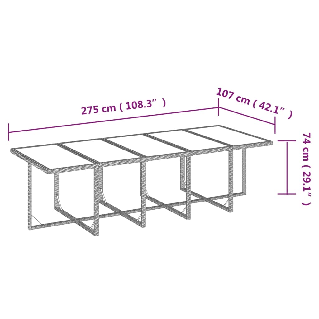Ensemble À Manger De Jardin Coussins 11 Pcs Résine Tressée Noir Noir Et Blanc