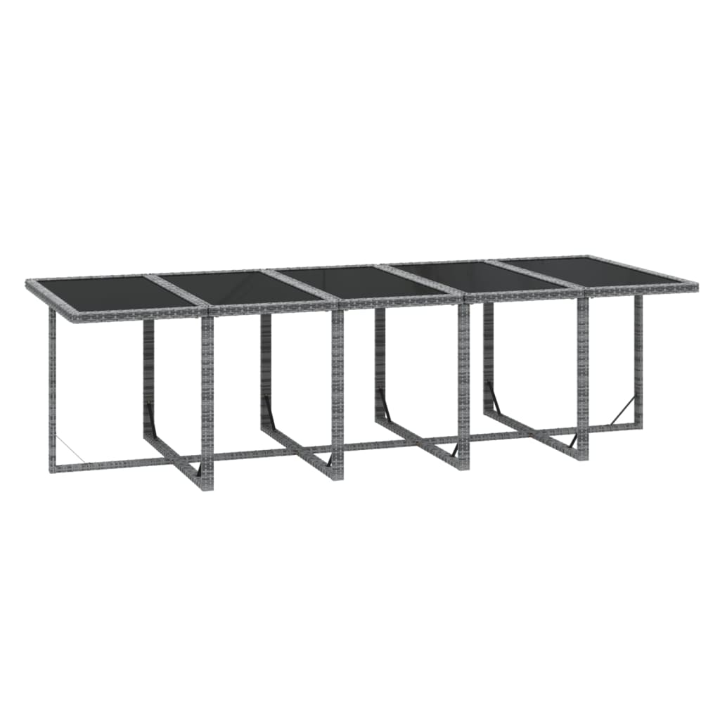 Ensemble À Manger De Jardin Coussins 11 Pcs Résine Tressée Gris