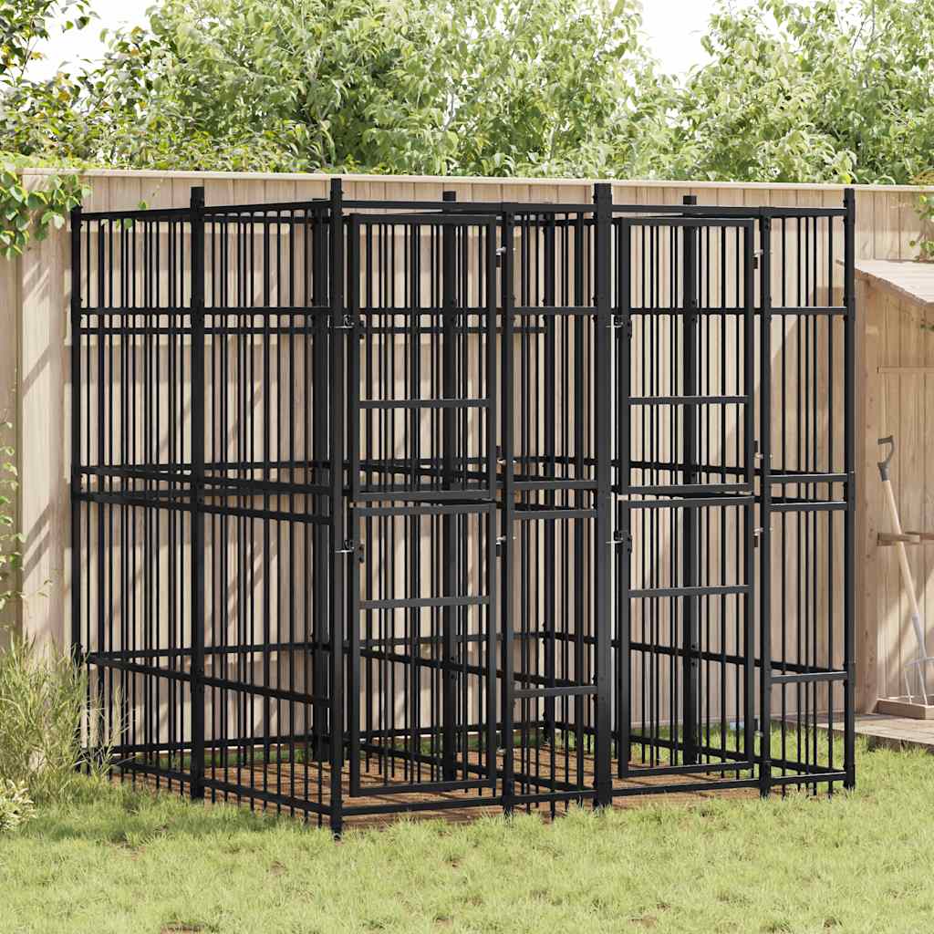 Chenil D'extérieur Pour Chiens Acier 1,84 M²