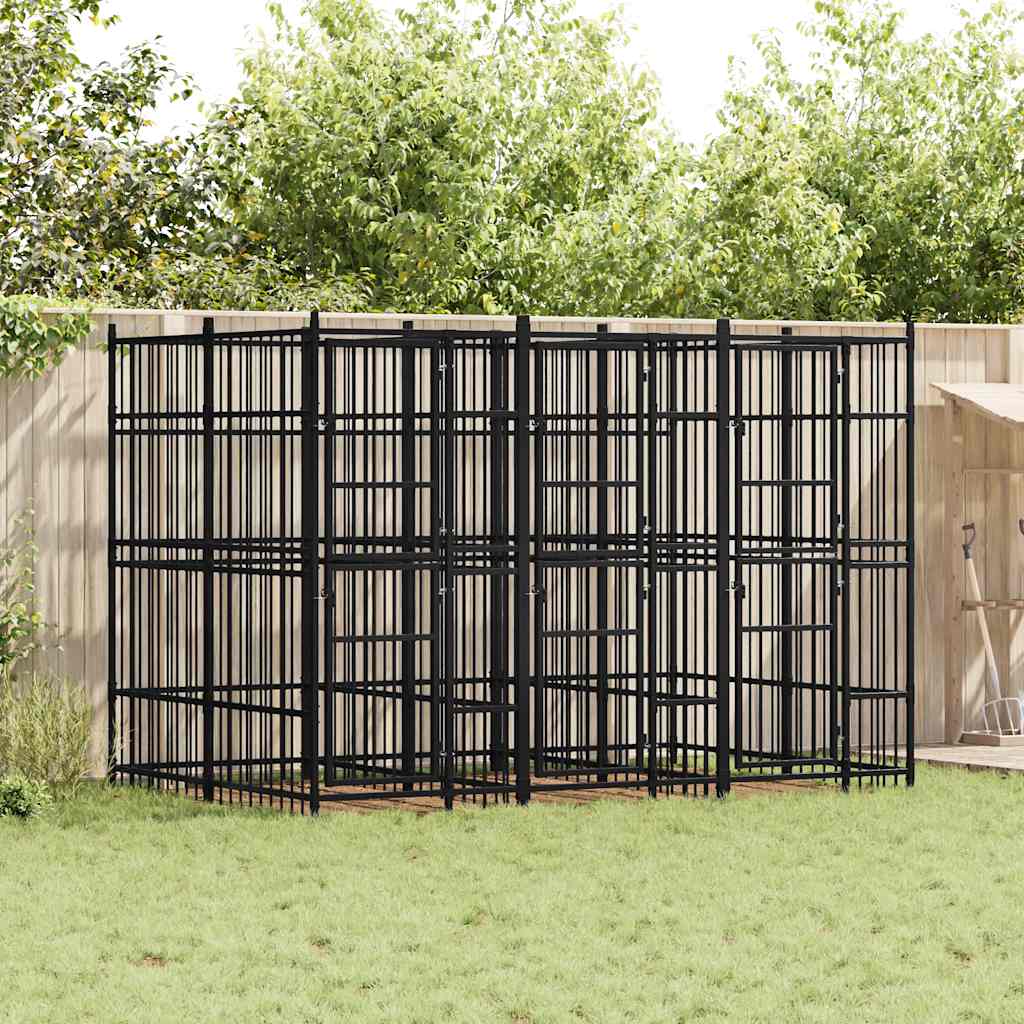 Chenil D'extérieur Pour Chiens Acier 1,84 M²