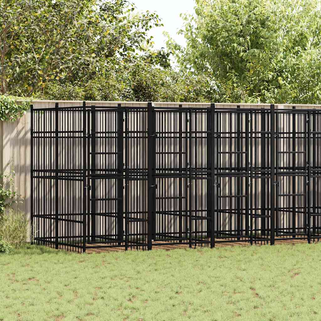 Chenil D'extérieur Pour Chiens Acier 1,84 M²