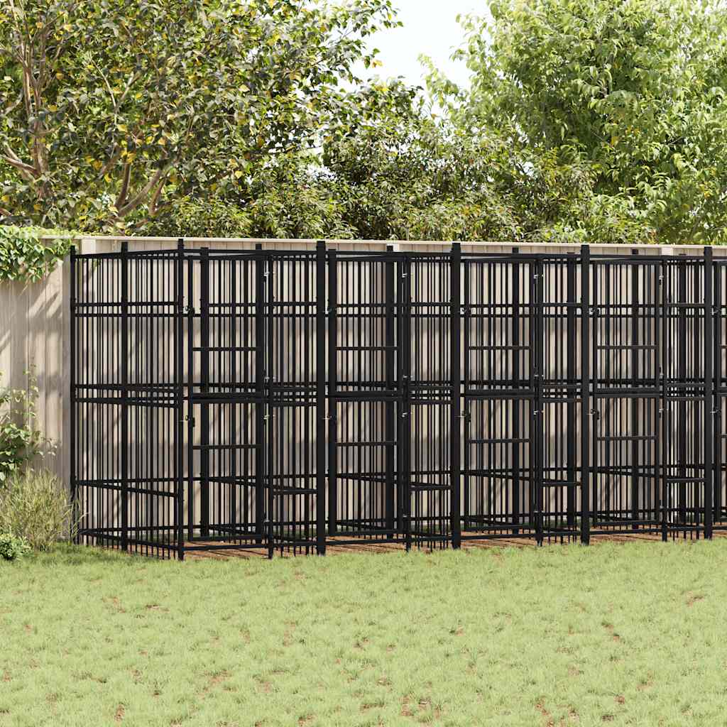 Chenil D'extérieur Pour Chiens Acier 1,84 M²