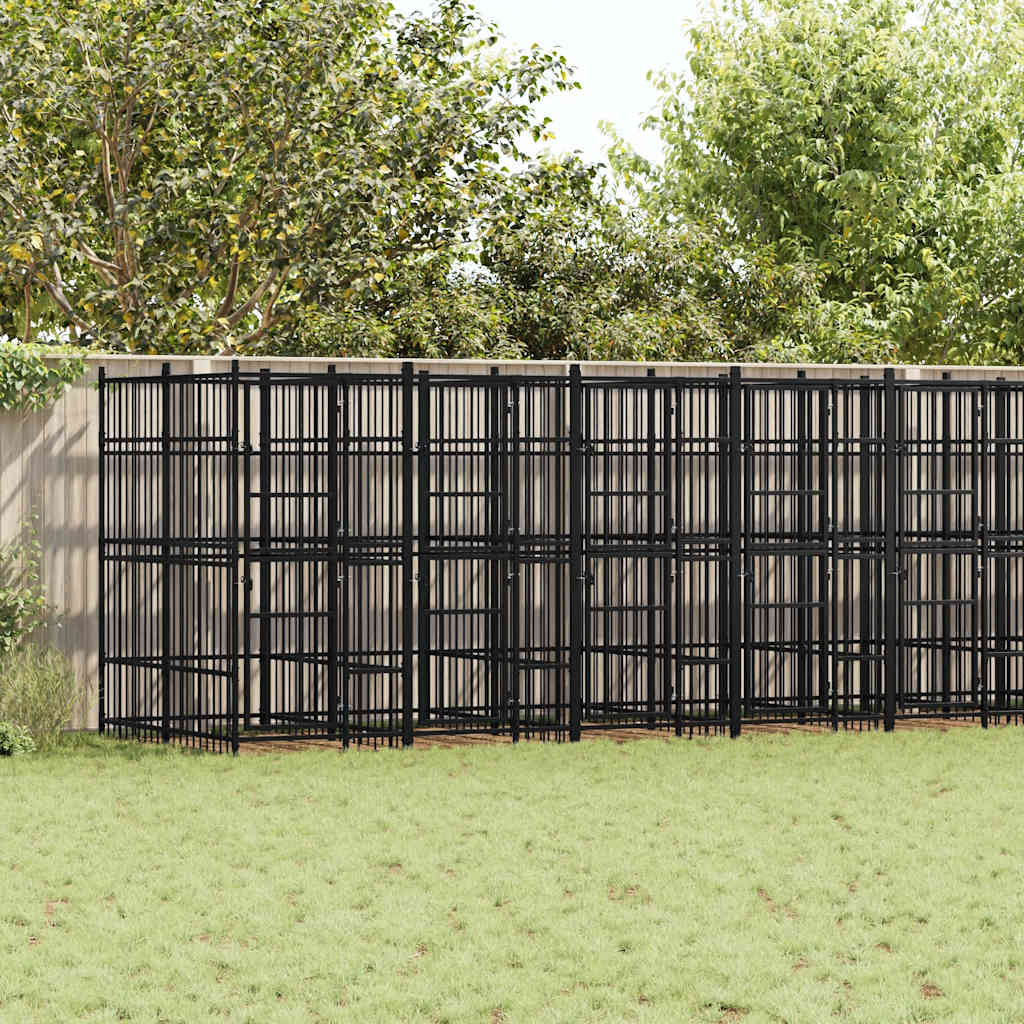 Chenil D'extérieur Pour Chiens Acier 1,84 M²