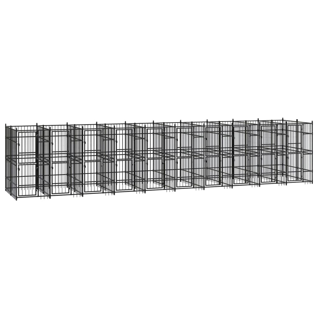 Chenil D'extérieur Pour Chiens Acier 1,84 M²