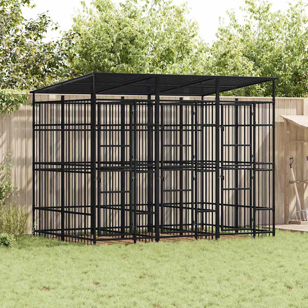 Chenil D'extérieur Pour Chiens Acier 1,84 M²