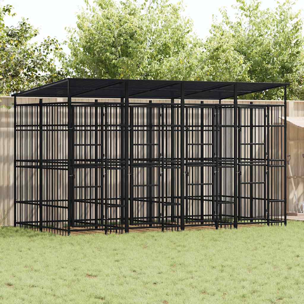 Chenil D'extérieur Pour Chiens Acier 1,84 M²