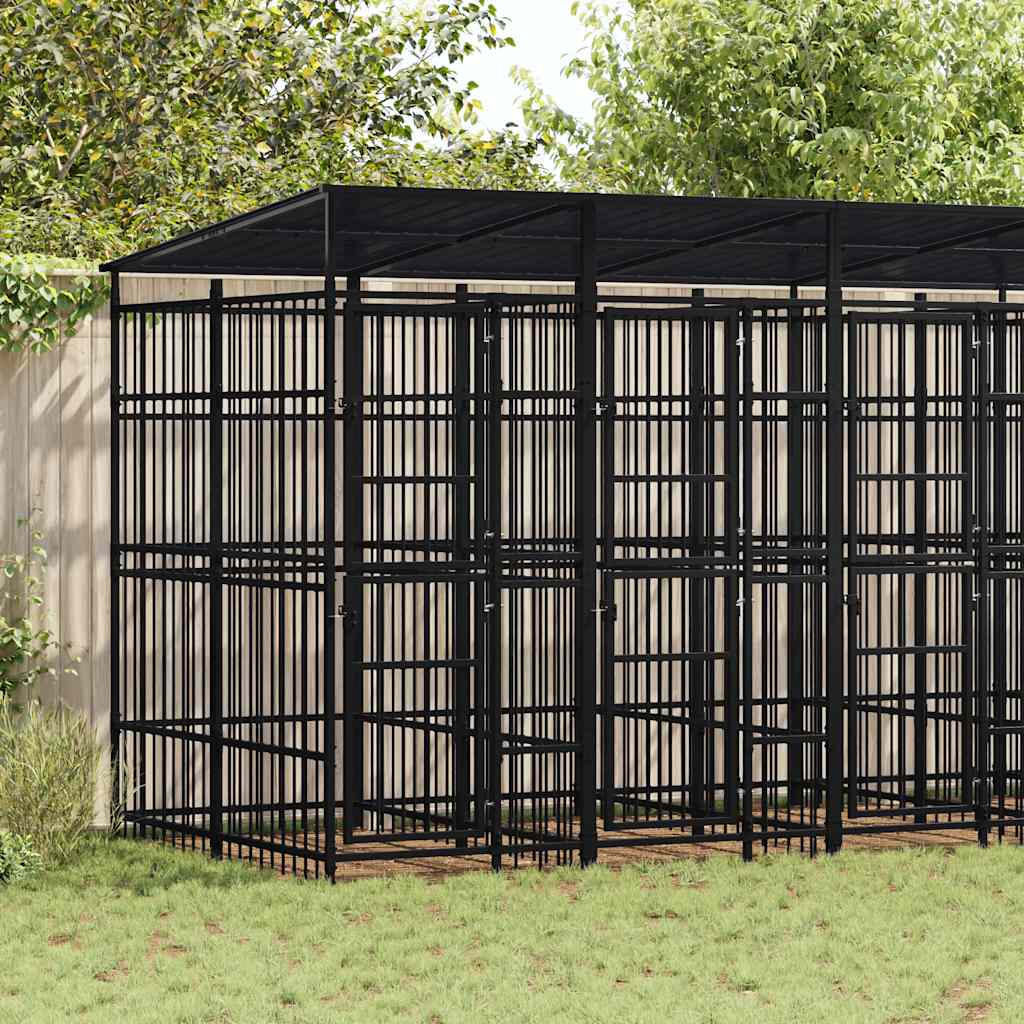 Chenil D'extérieur Pour Chiens Acier 1,84 M²