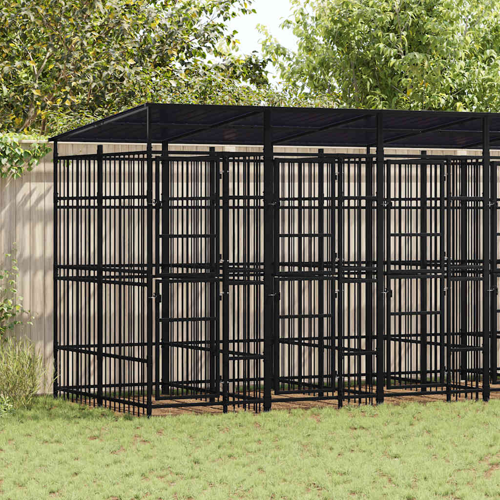 Chenil D'extérieur Pour Chiens Acier 1,84 M²
