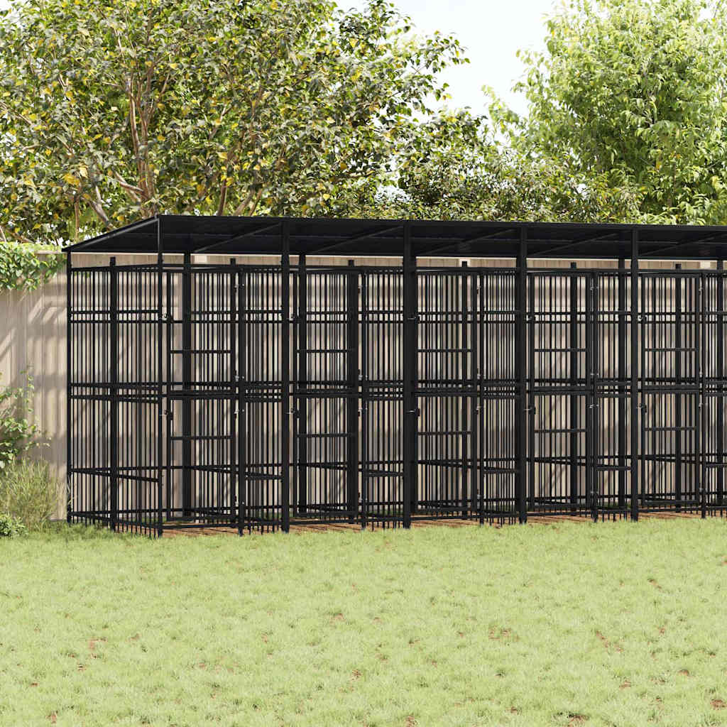 Chenil D'extérieur Pour Chiens Acier 1,84 M²