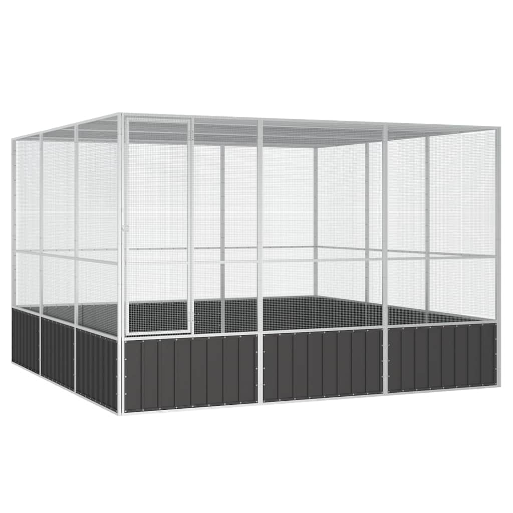 Cage À Oiseaux 111X107X211,5 Cm Acier Galvanisé