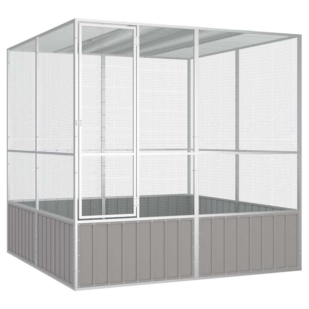 Cage À Oiseaux 111X107X211,5 Cm Acier Galvanisé