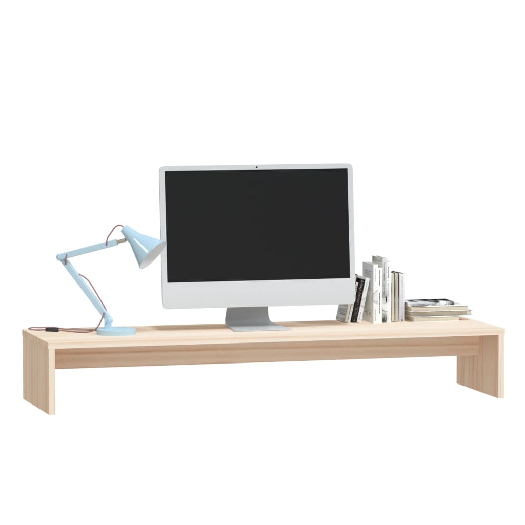 Support De Moniteur 100X27X15 Cm Bois De Pin Solide