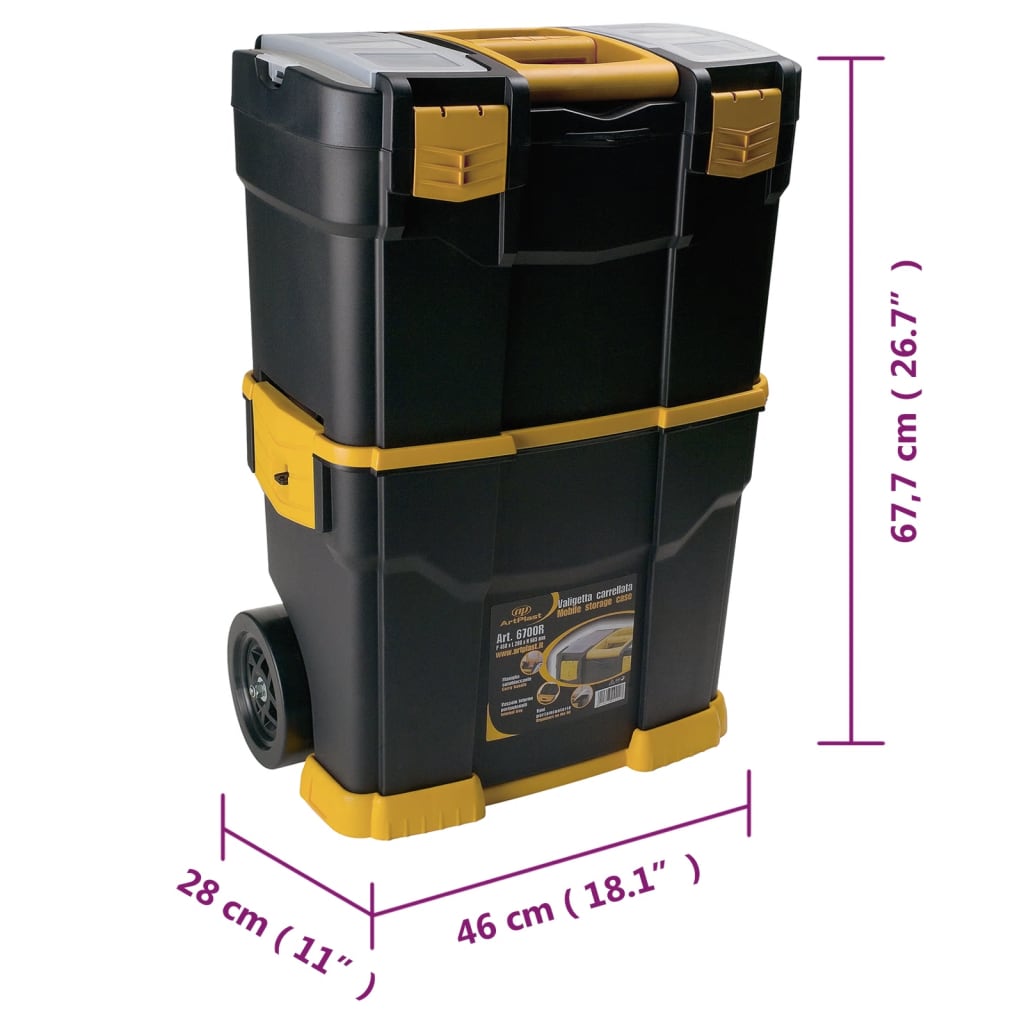 Boîte À Outils Roulante 460X280X677 Mm Pp