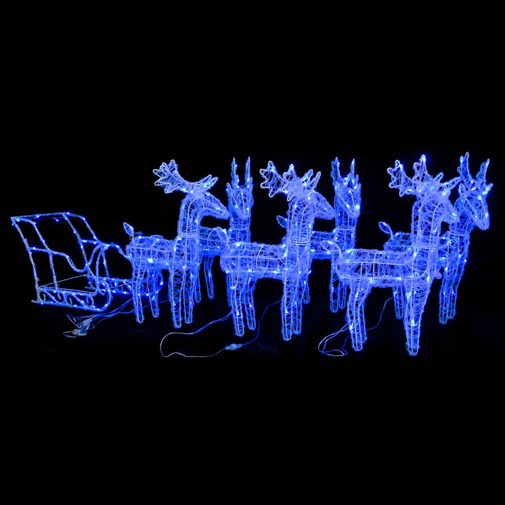 Décoration De Noël Rennes Et Traîneau 320 Led Acrylique