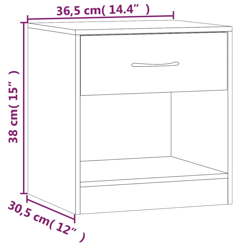 Tables De Chevet 2 Pcs Avec Tiroir