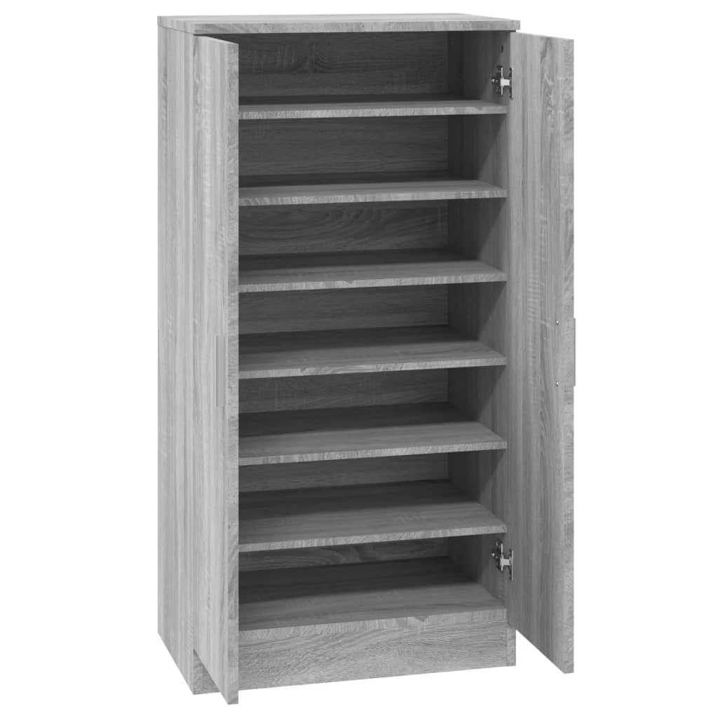 Armoire À Chaussures 55X35X108 Cm Bois D'ingénierie Sonoma Gris